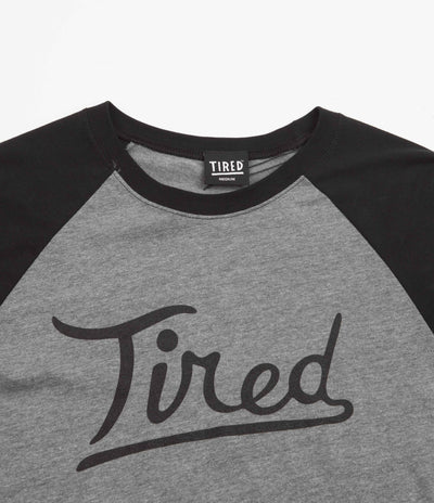 Tired The Rounders Raglan Long Sleeve T-Shirt - Grey / Black