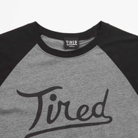 Tired The Rounders Raglan Long Sleeve T-Shirt - Grey / Black thumbnail