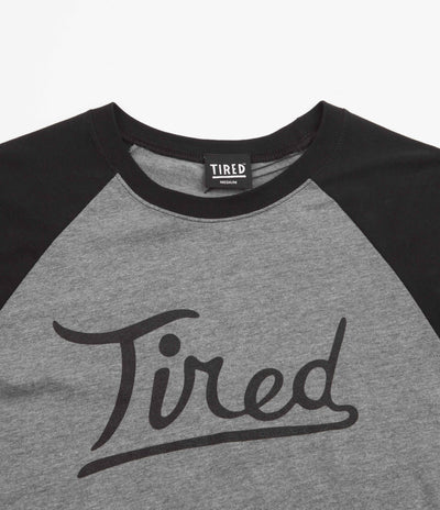 Tired The Rounders Raglan Long Sleeve T-Shirt - Grey / Black