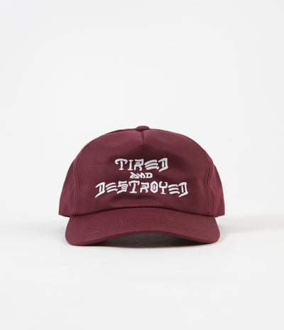 Tired x Thrasher T&D Unconstructed 5 Panel Cap - Maroon