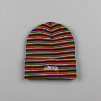 Stussy Stock Striped Cuff Beanie - Olive thumbnail