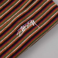 Stussy Stock Striped Cuff Beanie - Olive thumbnail