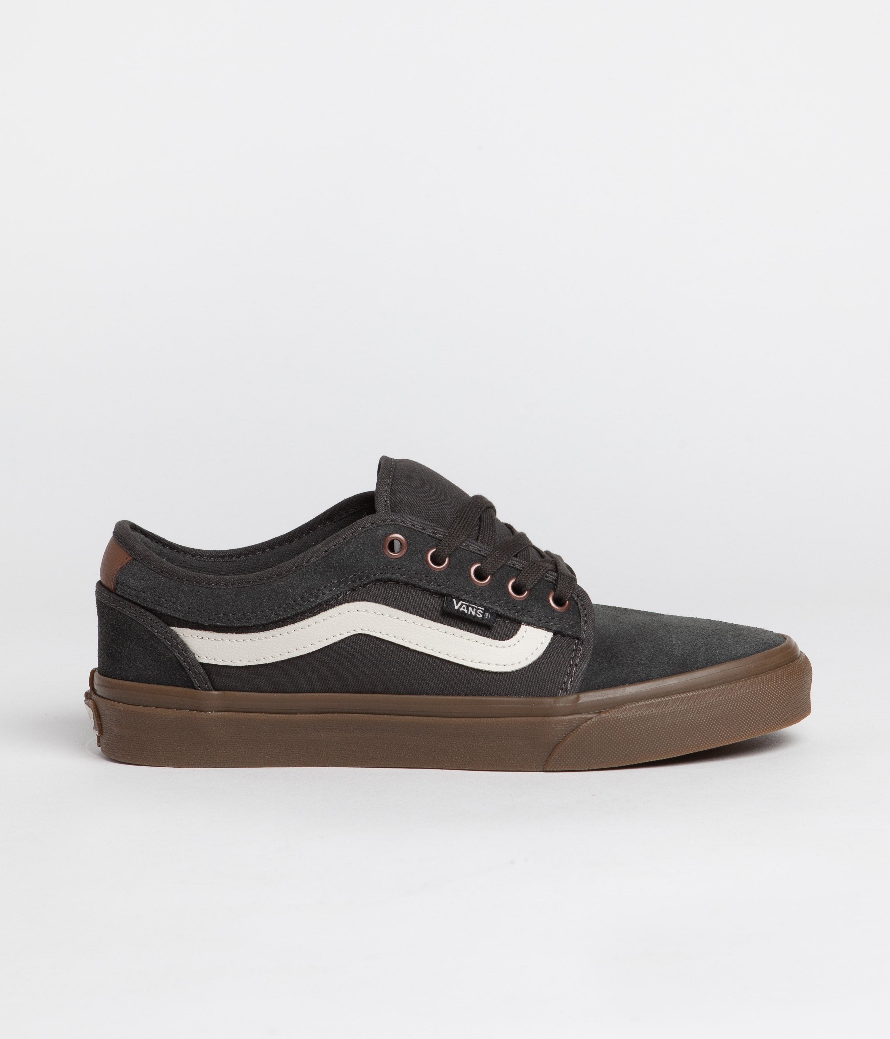 Vans Chukka Low Sidestripe Shoes - Dark Grey / Gum | Flatspot