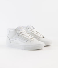 Vans Skate Mid Skool Shoes - (Pearl Leather) White | Flatspot