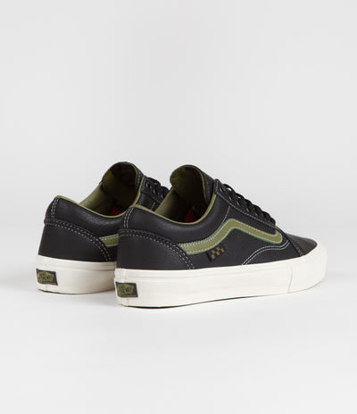 Vans Skate Old Skool Shoes - Butter Leather Black / Green