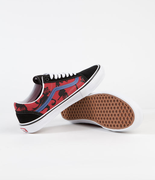 Vans Skate Old Skool Shoes - (Krooked By Natas For Ray) Red | Flatspot