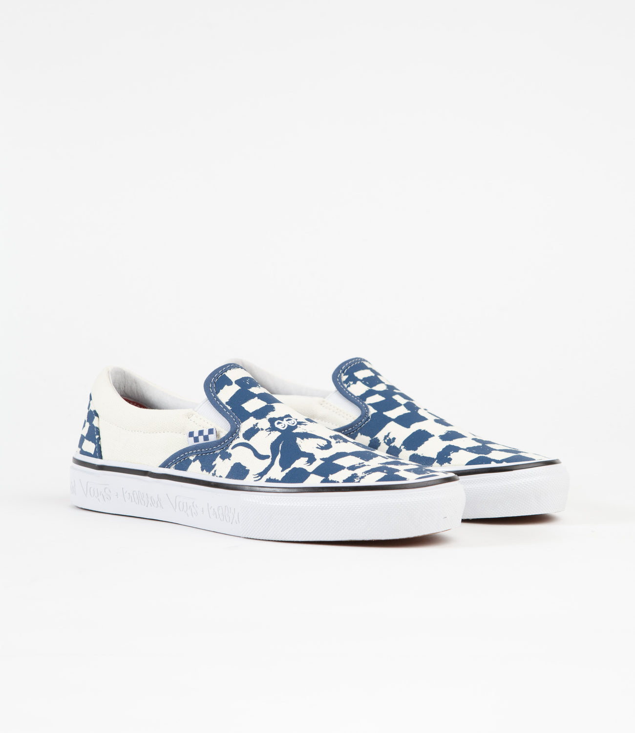 Vans Skate Slip-On VCU Shoes - (Krooked By Natas For Ray) Blue