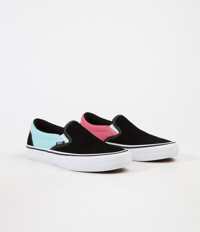 Vans Slip On Pro Asymmetry Shoes - Black / Blue / Rose