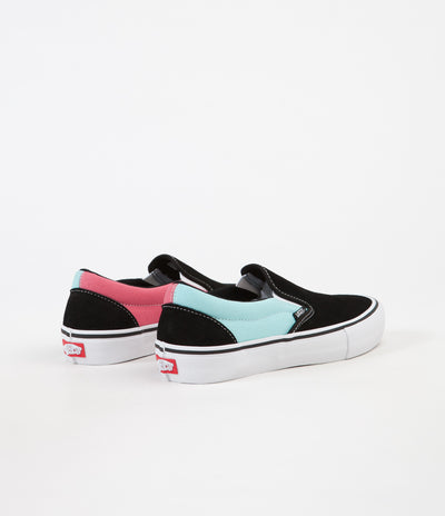 Vans Slip On Pro Asymmetry Shoes - Black / Blue / Rose