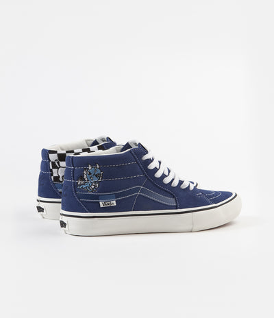 Vans x Alltimers Sk8-Mid Pro Shoes - True Navy / Classic White