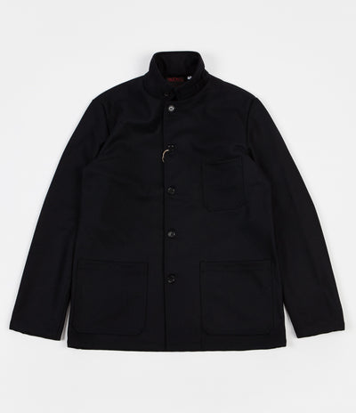 Vetra Workwear Button Collar Melton Jacket - Navy