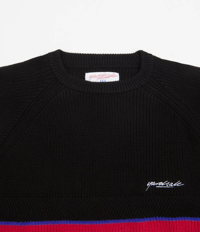 Yardsale Arrow Knitted Crewneck Sweatshirt - Black / Red