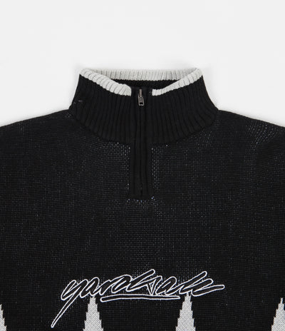 Yardsale Blaze Knit 1/4 Zip Sweatshirt - Black