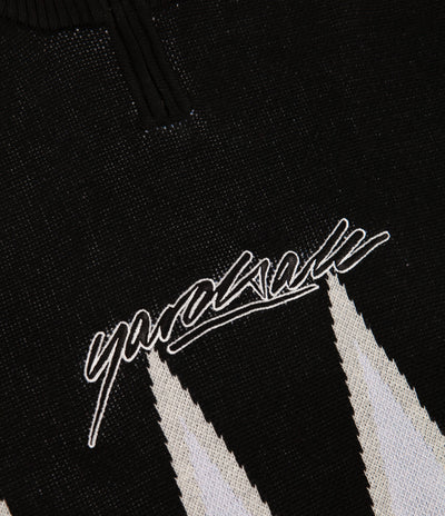 AspennigeriaShops - Yardsale Blaze Knit 1/4 Zip Sweatshirt - Black