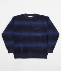 Yardsale Chenille Ripple Knitted Crewneck Sweatshirt - Navy / Blue