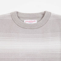 Yardsale Chenille Ripple Knitted Crewneck Sweatshirt - Stone / Off