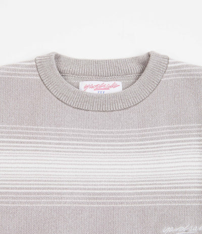 Yardsale Chenille Ripple Knitted Crewneck Sweatshirt - Stone / Off-White