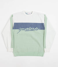 Yardsale Chenille Script Knitted Crewneck Sweatshirt | White