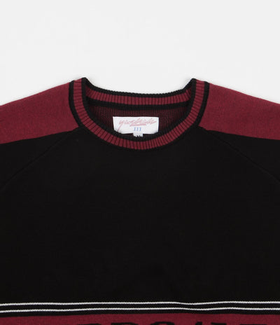 Yardsale Diamond Knitted Sweatshirt - Black / Red