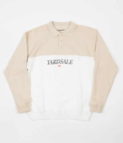 Yardsale Diamond Polo Sweatshirt - Beige / White