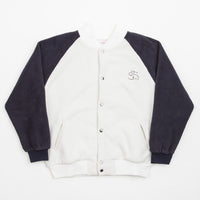 Yardsale Fleece Bomber Jacket - White / Navy thumbnail