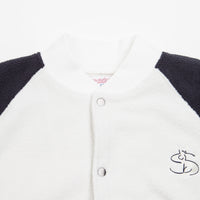 Yardsale Fleece Bomber Jacket - White / Navy thumbnail