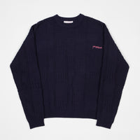 Yardsale Knitted Crewneck Sweatshirt - Navy thumbnail