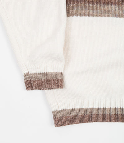 Yardsale Phantasy Chenille Knitted Crewneck Sweatshirt - Cream / Stone / Khaki