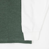 Yardsale Puzzle Long Sleeve Polo Shirt - Forest  / White thumbnail