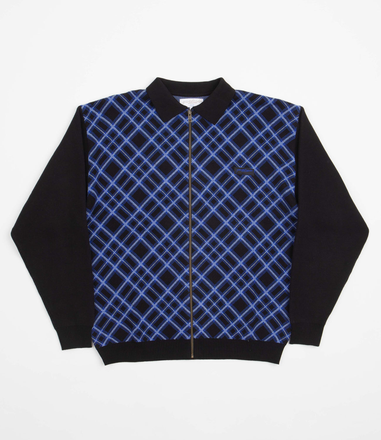 Yardsale Riviera Zip Knitted Sweatshirt - Black / Blue | Flatspot