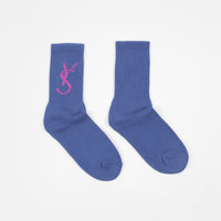 Yardsale Script Socks  - Blue thumbnail