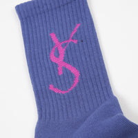 Yardsale Script Socks  - Blue thumbnail