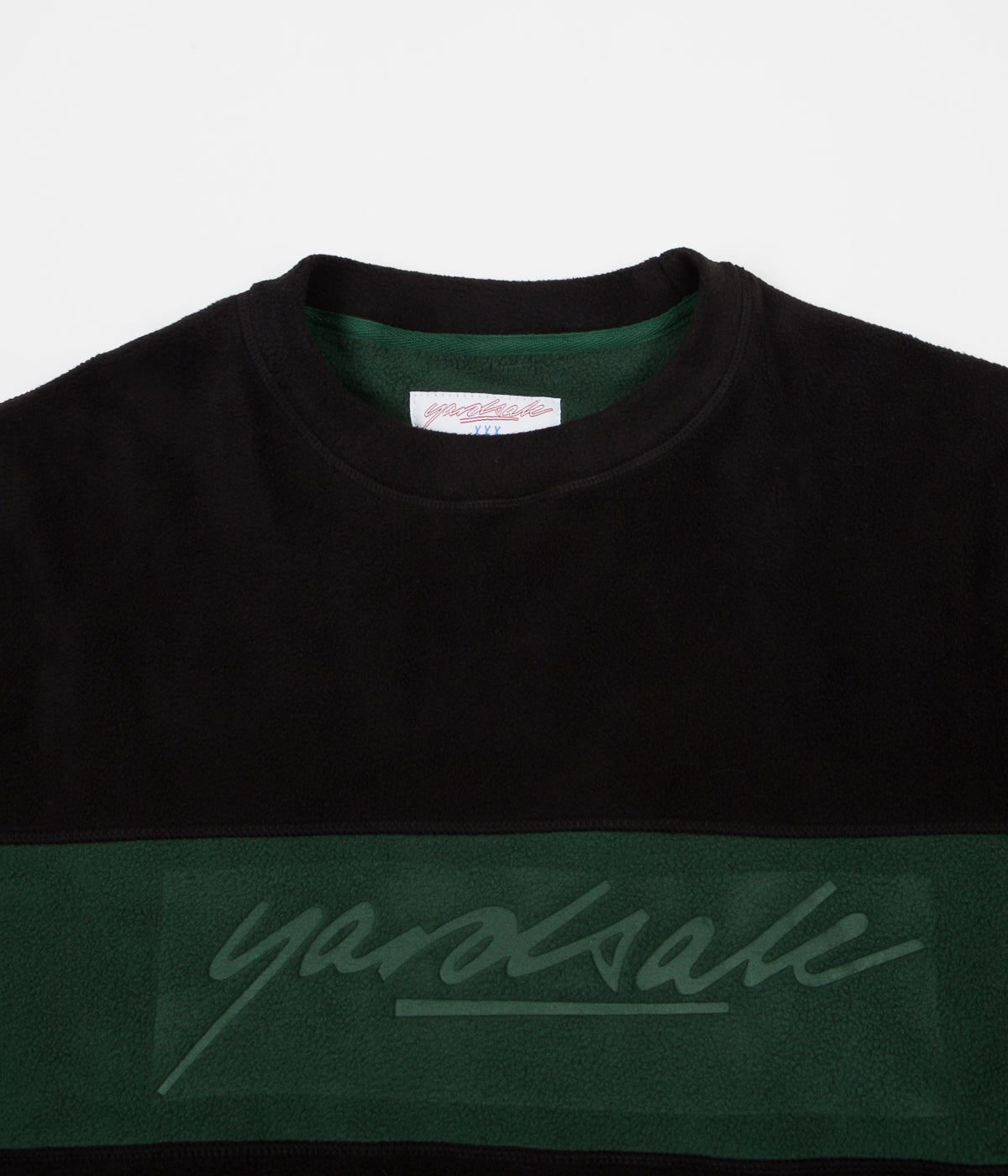 Yardsale Embossed Fleece Sweatshirt - Black / Forest Green | Flatspot