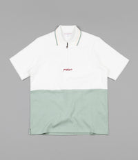 Yardsale Tiger 1/4 Zip Polo Shirt - Linden Green / White