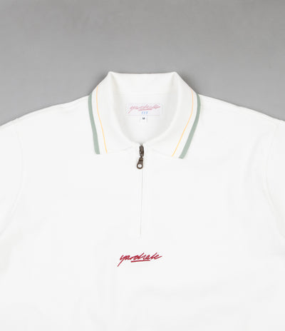 Yardsale Tiger 1/4 Zip Polo Shirt - Linden Green / White